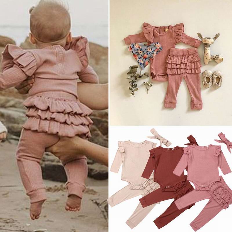 Baby Girl Clothes 2020 New Cotton Long Sleeve Romper+Ruffled lace trousers+Headbands 3 Piece Suit Clothing E20202, Beige
Baby Girl Clothes 2020 New Cotton Long Sleeve Romper+Ruffled lace trousers+Headbands 3 Piece Suit Clothing E20202, Beige