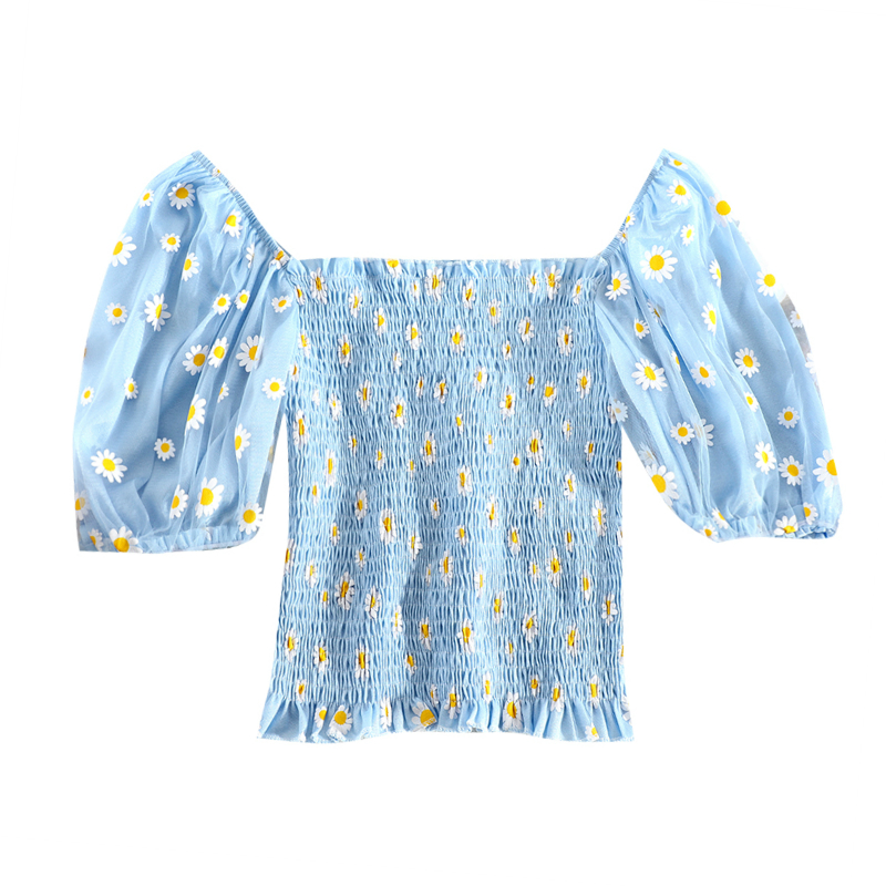 Crop Top Women 2020 Summer Daisy Floral Print Blouses And Tops Korean Style Sexy Slash Neck Puff Sleeve Mesh Patchwork Blouse, Black
Crop Top Women 2020 Summer Daisy Floral Print Blouses And Tops Korean Style Sexy Slash Neck Puff Sleeve Mesh Patchwork Blouse, Black
