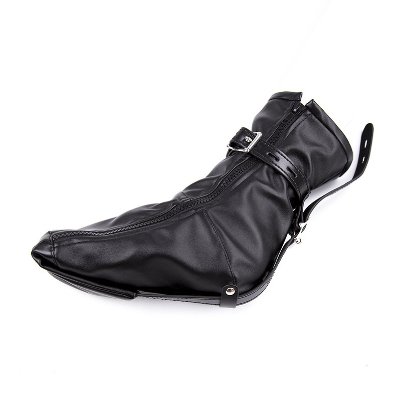 BDSM Bondage Soft PU Leather Padded Boot Booties Feet Restraint Socks Female Foot Fetish Ankle Cuffs SM Legcuffs Y200616
