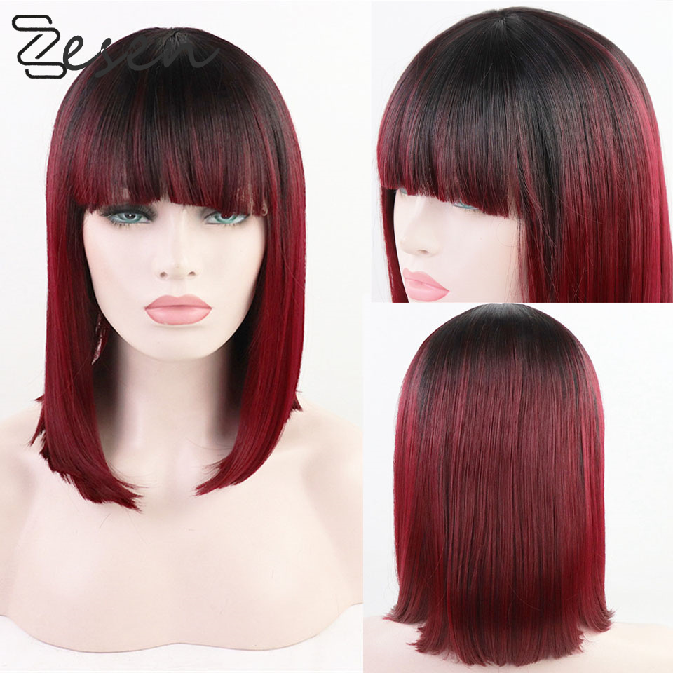 Zesen Women Synthetic Lace Front Wigs Heat Resistance Short Straight Hair Burgundy Bob Wig For Bang
Zesen Women Synthetic Lace Front Wigs Heat Resistance Short Straight Hair Burgundy Bob Wig For Bang