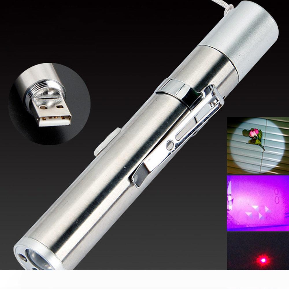 BRELON LED Rechargeable Flashlight UV + IR + Illuminated Pen Light 3 Function Mini Medical Pen Holder Flashlight