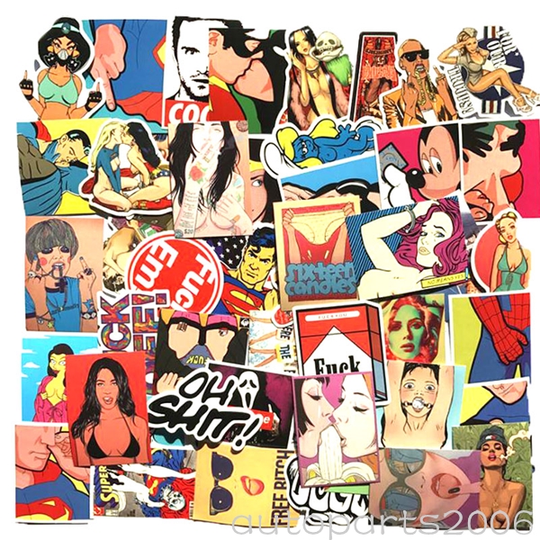 50pcs/lot DIY Hot Stickers Violence Sexy Vulgar For Skateboard Laptop Luggage Snowboard Fridge Phone Toy Styling
50pcs/lot DIY Hot Stickers Violence Sexy Vulgar For Skateboard Laptop Luggage Snowboard Fridge Phone Toy Styling