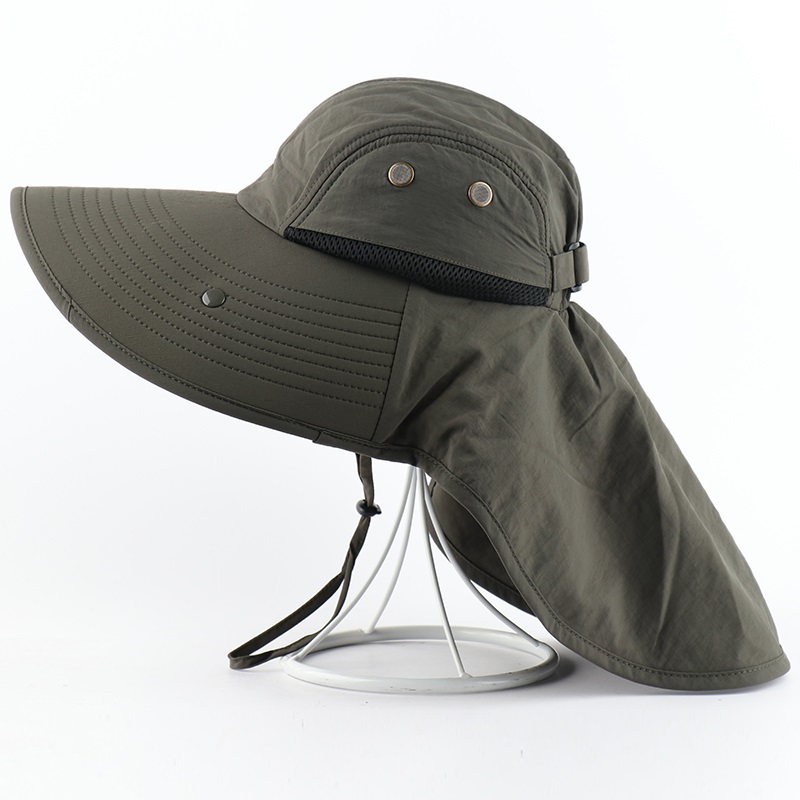 CAMOLAD Mens Bucket Hats With Neck Flap Summer Sun Hat For Women Long Wide Brim Fishing Caps Outdoor UV Protection Hiking Hat Y200619
