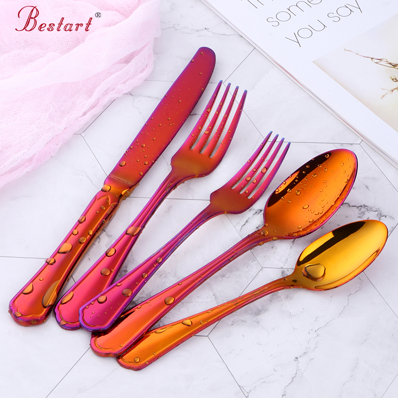 18/10 Stainless Steel Red Plated Flatware Set 5pcs Dinner Spoon and Fork Set Luxeery Kitchen Utensils Tableware Cutlery Sets
18/10 Stainless Steel Red Plated Flatware Set 5pcs Dinner Spoon and Fork Set Luxeery Kitchen Utensils Tableware Cutlery Sets