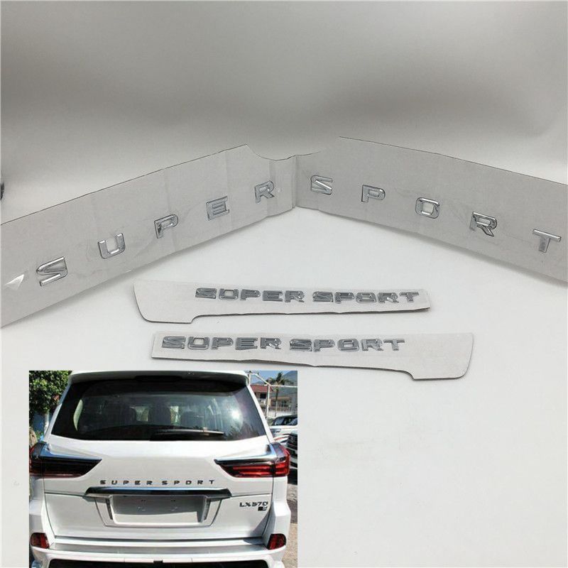 Chromed Supersport Letter Rear Boot Emblem Side Marks For Lexus LX570 Land Cruiser Accessories 2013-2018 Super Sport, Supersport 1 full set=3 pcs
Chromed Supersport Letter Rear Boot Emblem Side Marks For Lexus LX570 Land Cruiser Accessories 2013-2018 Super Sport, Supersport 1 full set=3 pcs