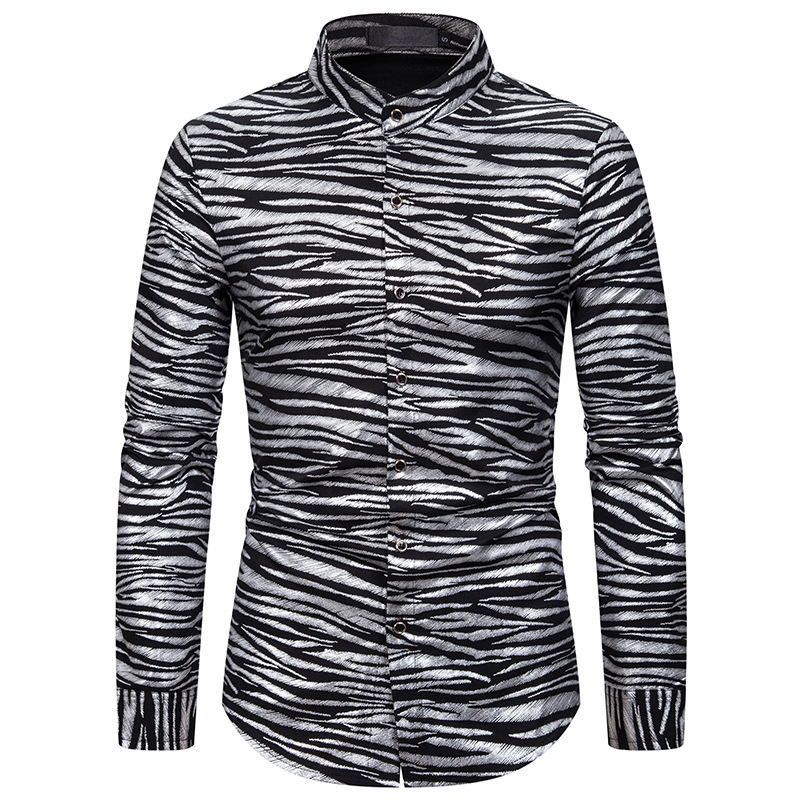 Zebra stripes print long sleeve cool shirts male 2020 new streetwear dress shirt men Camisa Masculina plus size, Gold
Zebra stripes print long sleeve cool shirts male 2020 new streetwear dress shirt men Camisa Masculina plus size, Gold