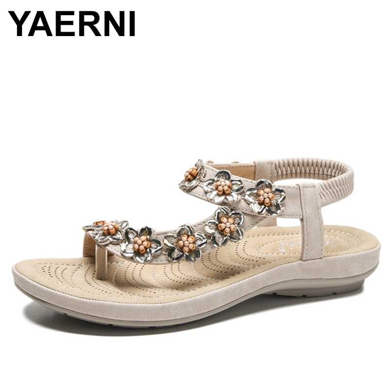 YAERNI Summer woman sandals PU elastic band 2CM flat toe round toe chain pearl shallow flowers low heels shoes women shoes size, Beige
YAERNI Summer woman sandals PU elastic band 2CM flat toe round toe chain pearl shallow flowers low heels shoes women shoes size, Beige