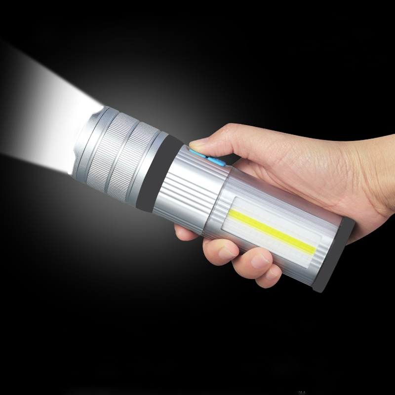 2020 LED Multifunction Built-in battery T6/L2/P90 Torch with COB Red White Blue Floodlight With Strong magnet
2020 LED Multifunction Built-in battery T6/L2/P90 Torch with COB Red White Blue Floodlight With Strong magnet
