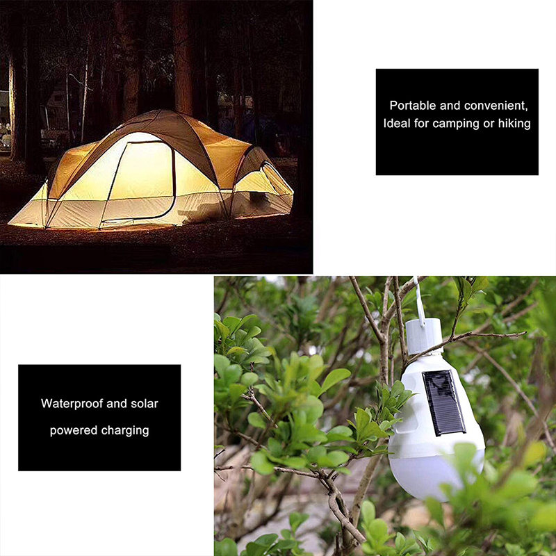 7W 12W LED Solar Power Emergency Light Bulb Solar Integrated Bulb Outdoor Waterproof Camping Night lights chargeable