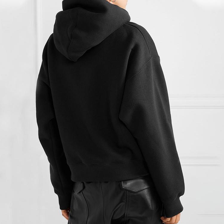 Women Warm Cold Shoulder Hooded Sweatshirt Sexy Plus Velvet Loose Hoodies Solid Color Long Top S-L