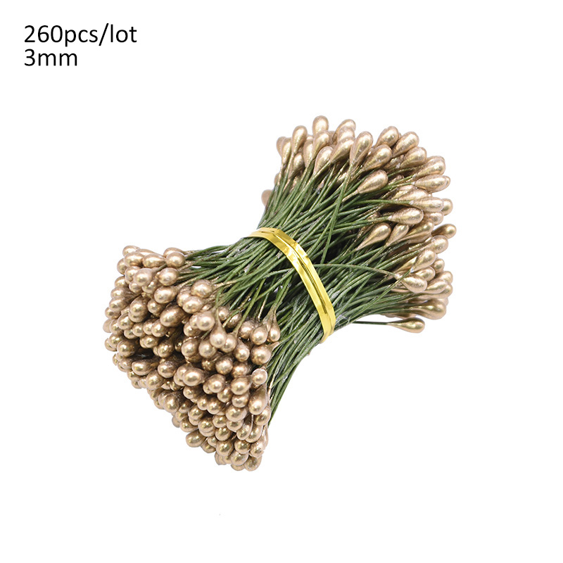 Decorative Flowers & Wreaths Gold Artificial Flower Fruit Stamens Cherry Stamen Berries Bundle DIY Cake Christmas Wedding Gift Box Decor