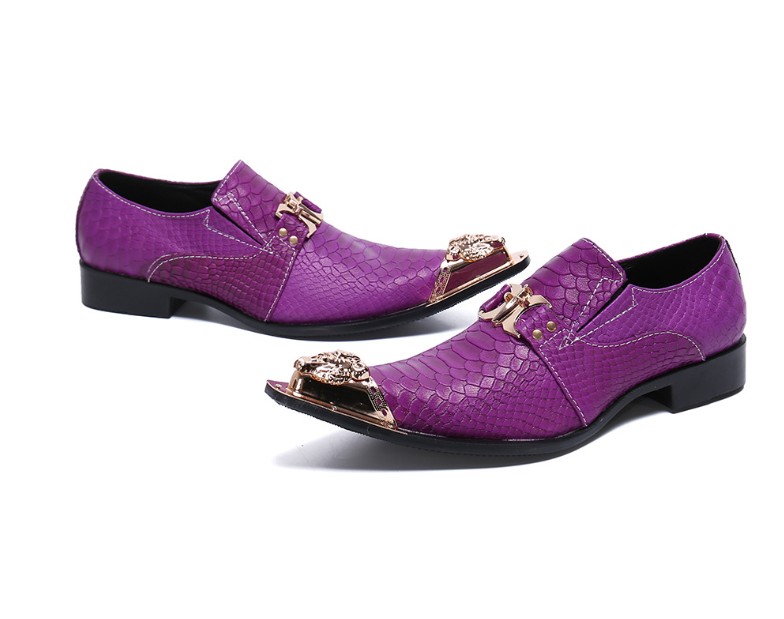 New Purple Elevator Business Shoes Men Casual Leather Oxfords Brogues Pointed Toe Oxford Dress Shoes 37-47