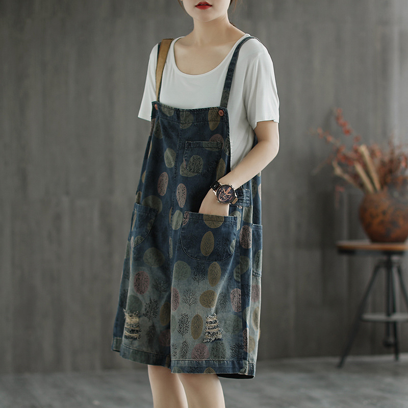 Summer Denim Jumpsuits Women Casual Print Hole Pockets Vintage Losoe Female Retro Half Length Jeans, Black
Summer Denim Jumpsuits Women Casual Print Hole Pockets Vintage Losoe Female Retro Half Length Jeans, Black