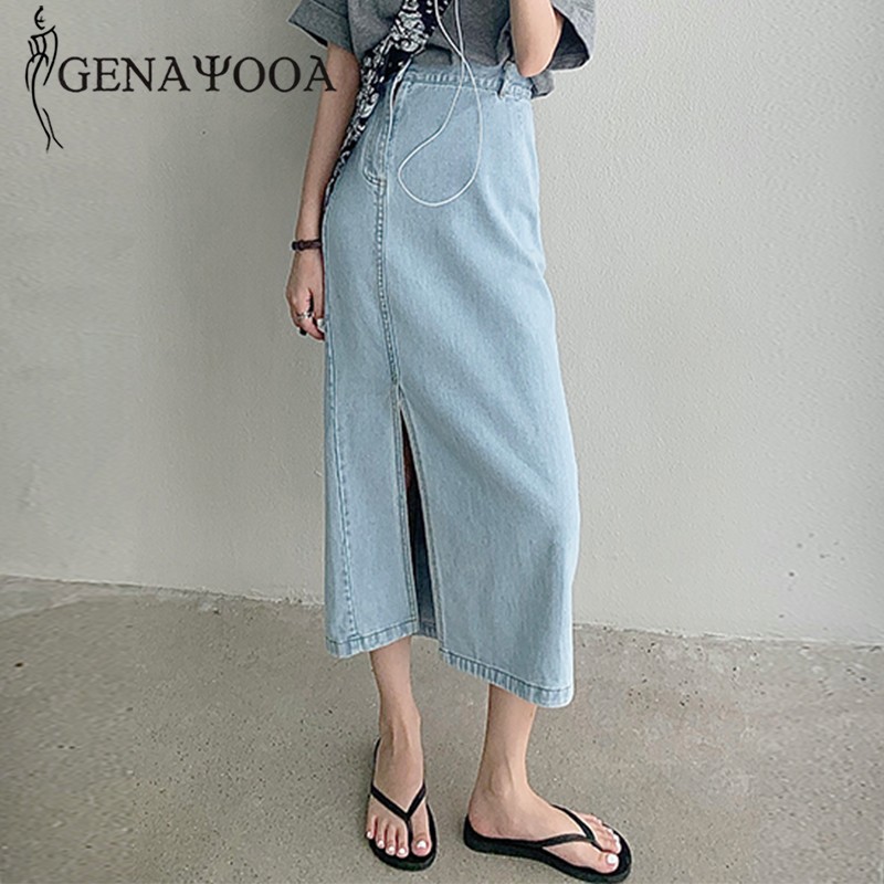 Genayooa Korean Skirts Womens Jeans High Waist Long Straight Skirt Streetwear Casual Denim Skirt Split Autumn Sexy Long Skirts, Drak blue
Genayooa Korean Skirts Womens Jeans High Waist Long Straight Skirt Streetwear Casual Denim Skirt Split Autumn Sexy Long Skirts, Drak blue
