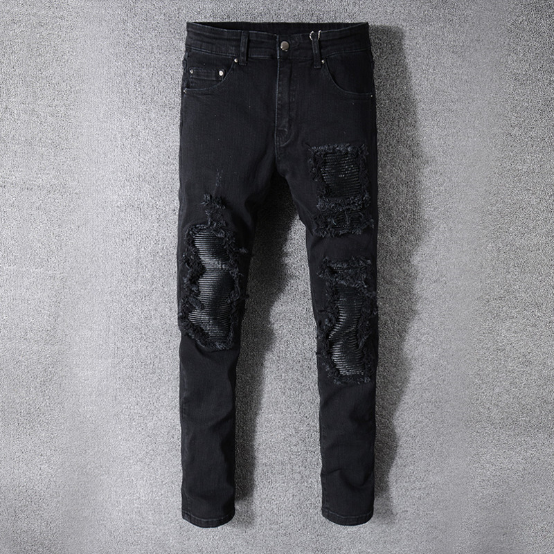 High Quality Jeans Men Patchwork Slim Fit Stretch Denim Biker Jeans For Motorcycle Casual Skinny Patch Ripped Distressed Pant, Black
High Quality Jeans Men Patchwork Slim Fit Stretch Denim Biker Jeans For Motorcycle Casual Skinny Patch Ripped Distressed Pant, Black