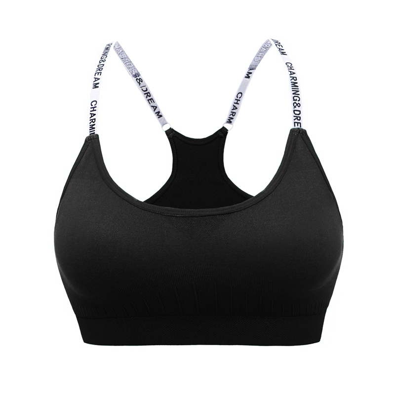 MAIJION Women Absorb Sweat Breathable Sports Bra Letters Straps Sport Top Shockproof Padded Athletic Running Fitness Seamless, Black
MAIJION Women Absorb Sweat Breathable Sports Bra Letters Straps Sport Top Shockproof Padded Athletic Running Fitness Seamless, Black