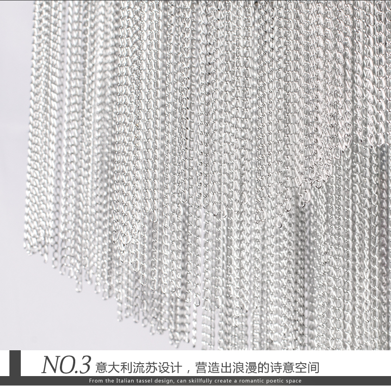Modern Pendant Lamps Silver Chandeliers Indoor Lighting Fixture Lustre French Empire Aluminum Chain Hanging Suspension Lamp luminaria Project