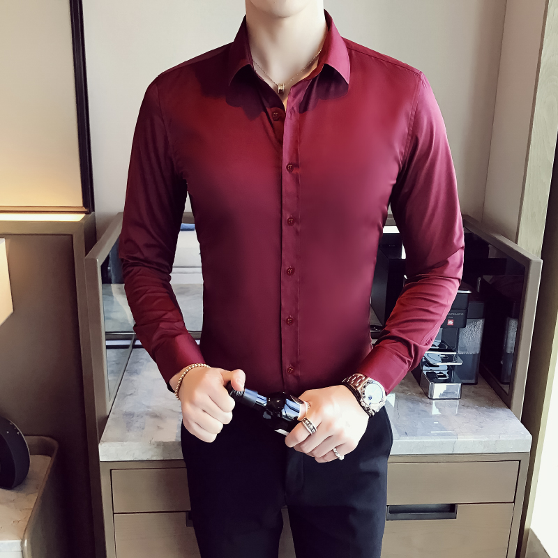 2020 New Men's Fashion Boutique Solid Color Official Business Long-sleeved Shirt / Men's Slim Casual Elastic Long Sleeve Shirts, Black
2020 New Men's Fashion Boutique Solid Color Official Business Long-sleeved Shirt / Men's Slim Casual Elastic Long Sleeve Shirts, Black