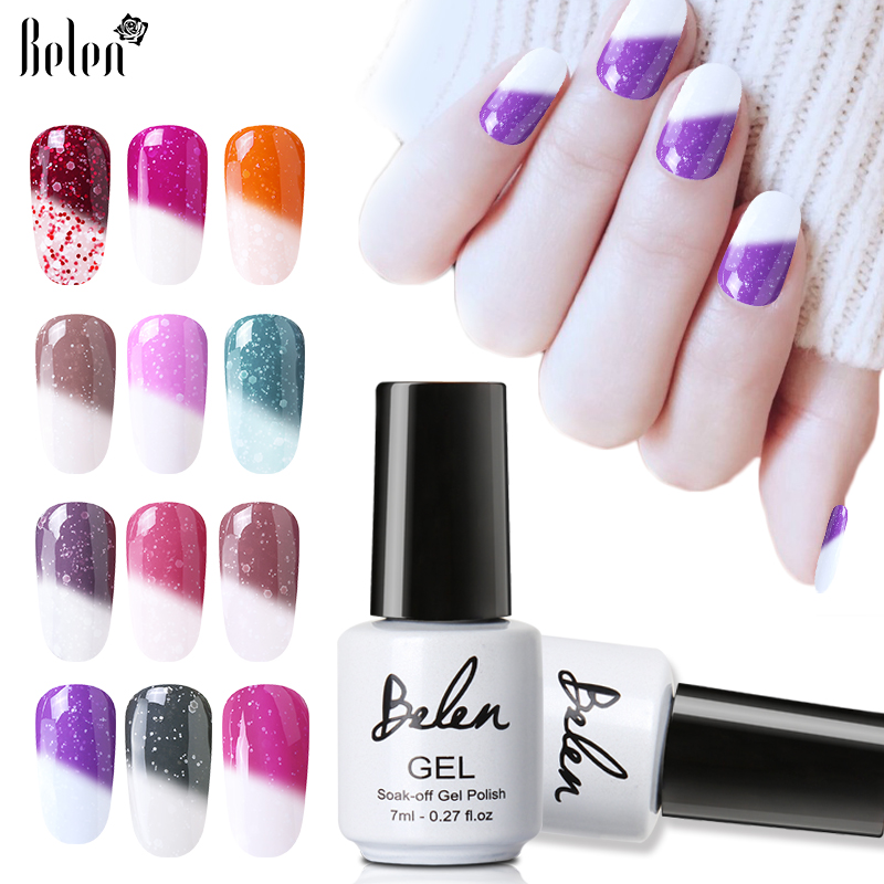 Belen 7ml Snowy Thermal Temperature Change Color Soak Off LED UV Gel Polish Chameleon Color Changing Gel Polish Nail Art, 9722
Belen 7ml Snowy Thermal Temperature Change Color Soak Off LED UV Gel Polish Chameleon Color Changing Gel Polish Nail Art, 9722