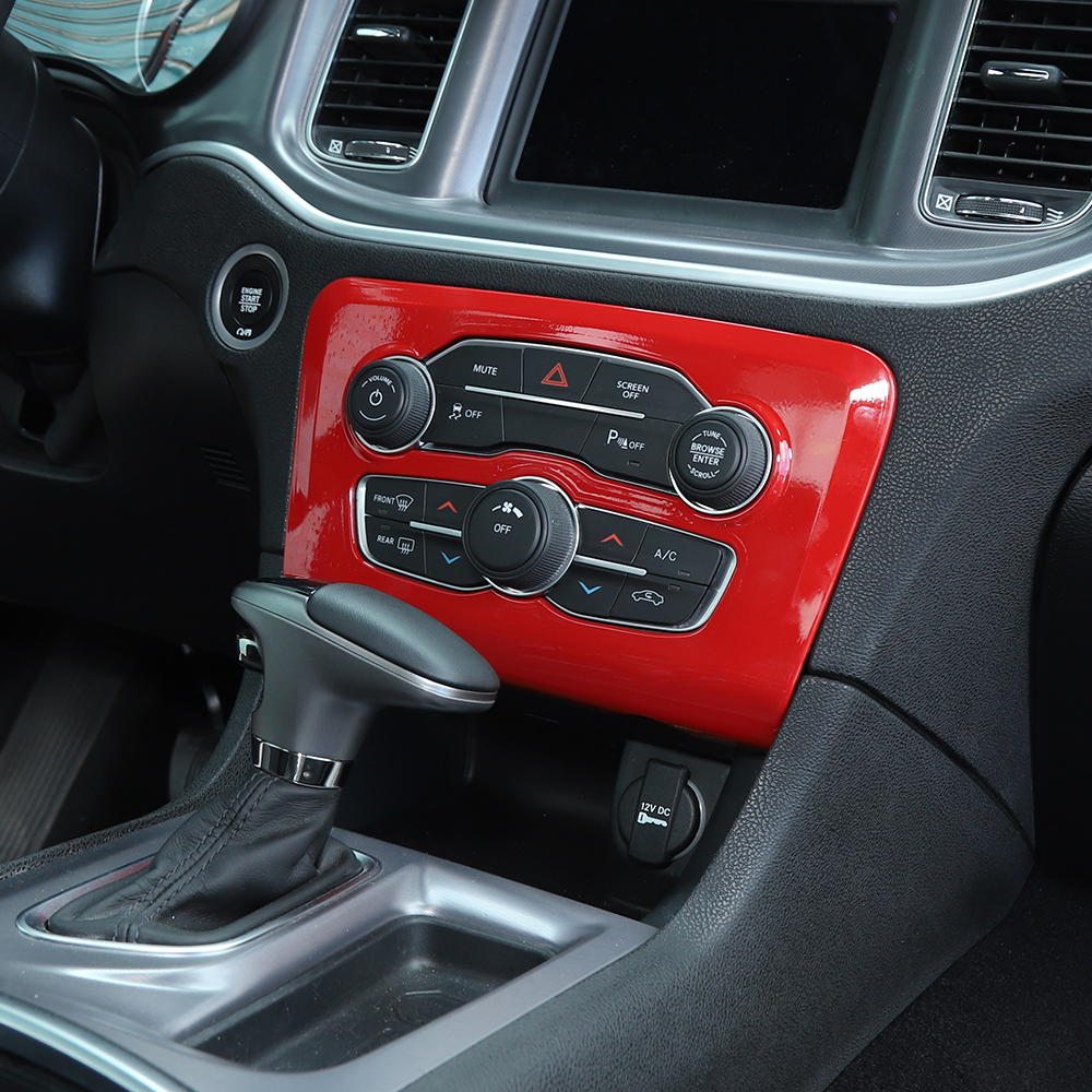 ABS Car Air Conditioner Switch Panel Cover for Dodge Charger 2015-2020 Factory Outlet Volume Button Trim Red