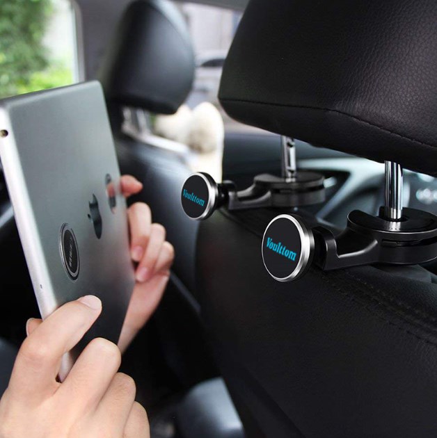 Tablet Voulttom 2pc/lot Phone Holder for Car Headrest hanger for tablet mobile Phone halterung back seat car tablet holder