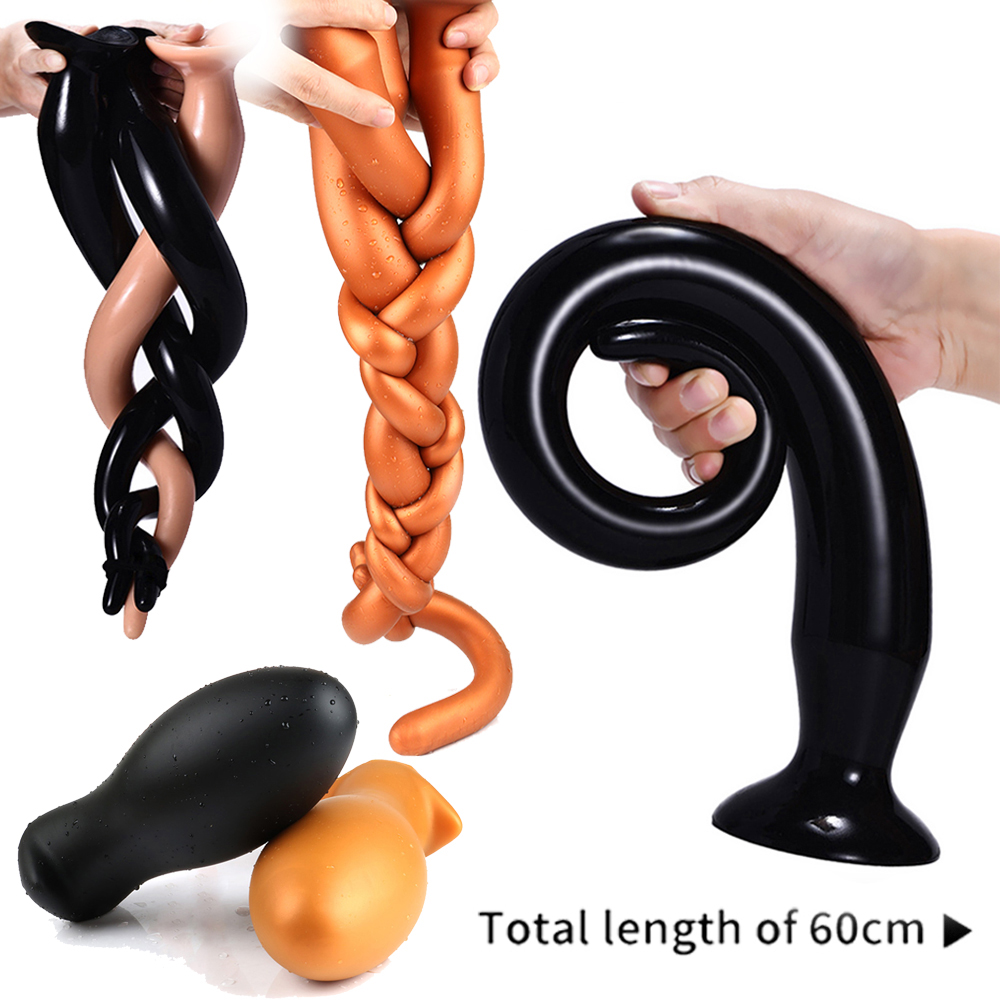 60cm Super Long Anal Plugs Anal Soft Soft Anal Perles Anus Dilator Dildo Toy sexy pour couple