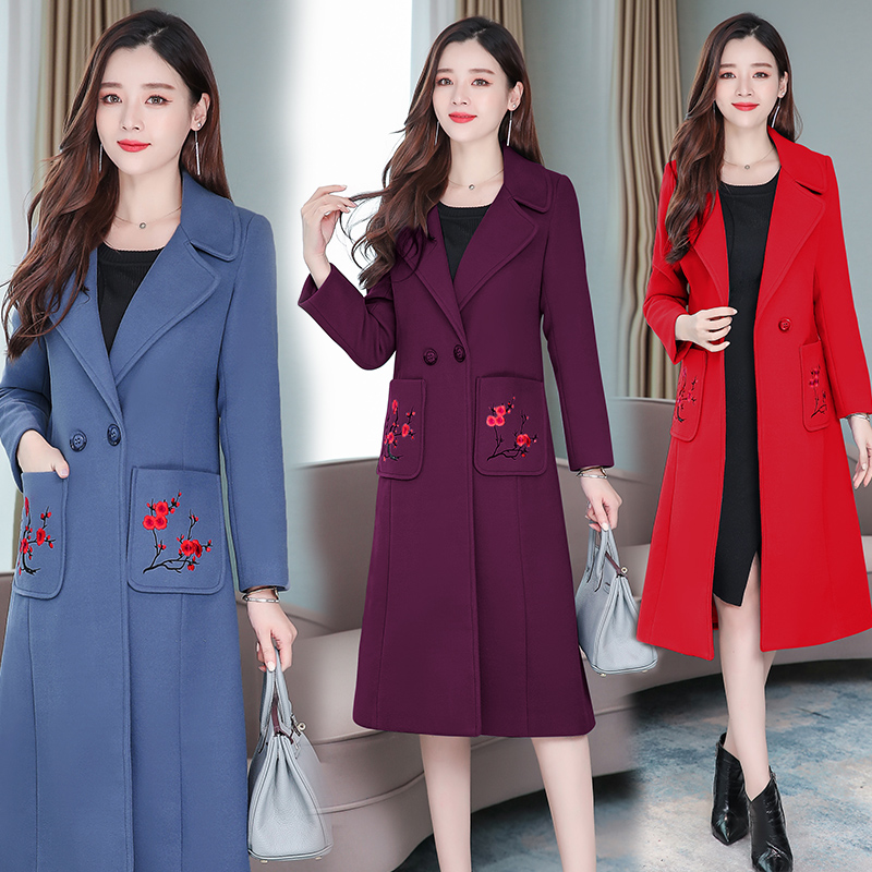 Women's Invierno Casual Wool Coat Fashion New Cashmere Outwear Slim Lapel Double breasted Simple Embroidered Wool Overcoat Z271, Blue
Women's Invierno Casual Wool Coat Fashion New Cashmere Outwear Slim Lapel Double breasted Simple Embroidered Wool Overcoat Z271, Blue