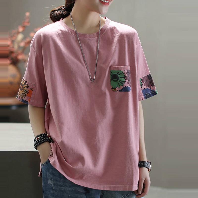 Fashion Floral Print Blouse Shirt Pocket O-Neck Loose Tops Casual Summer Ladies Top Female Women Short Sleeve Blusas Pullover, Green
Fashion Floral Print Blouse Shirt Pocket O-Neck Loose Tops Casual Summer Ladies Top Female Women Short Sleeve Blusas Pullover, Green