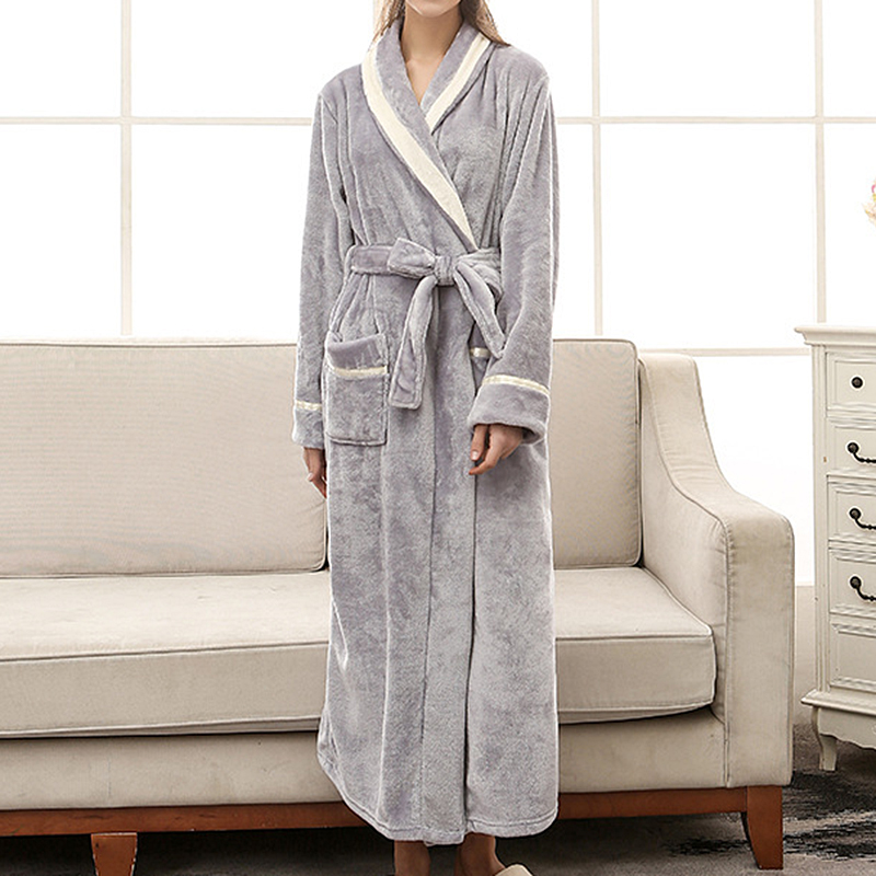 2020 Women Winter Homewear Warm Lounge Wear Cardigan Kimono Bathrobe Nightgowns Robes Velvet Bath Flannel Sleepwear Pajama