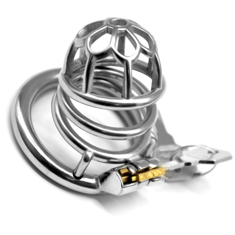 2020 New Style Stainless Steel Hollow Chasity Devices Round Cockrings Super Long Cock Cage Penis Cage Sex Toys for Men G264C T200727