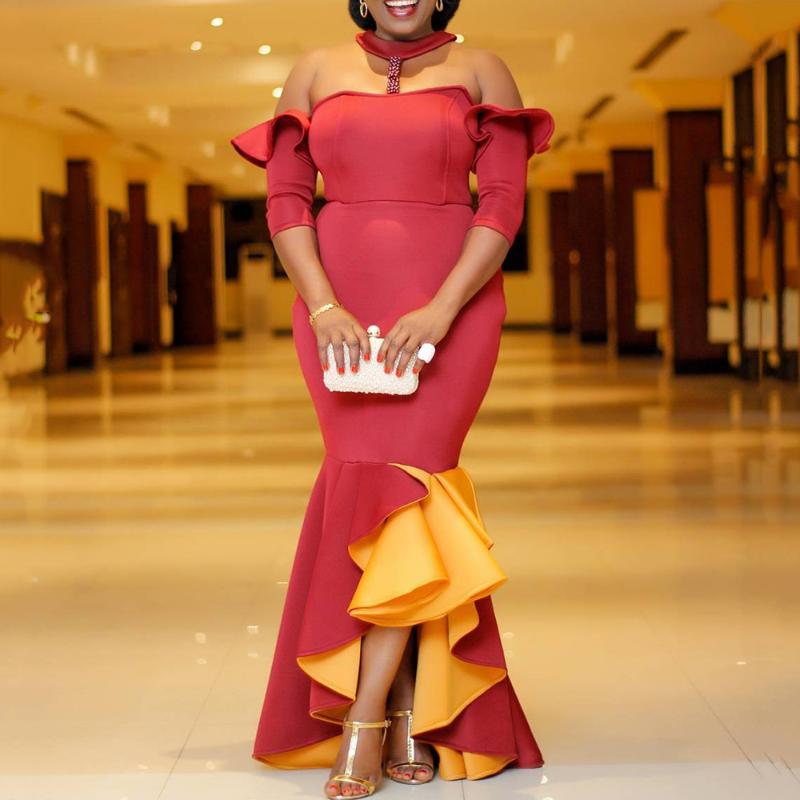 Elegant Red Yellow Color Block Cold Shoulder Floor-Length Mermaid Dress Falbala Women Elegant Party Dresses Plus Size 5xl
Elegant Red Yellow Color Block Cold Shoulder Floor-Length Mermaid Dress Falbala Women Elegant Party Dresses Plus Size 5xl
