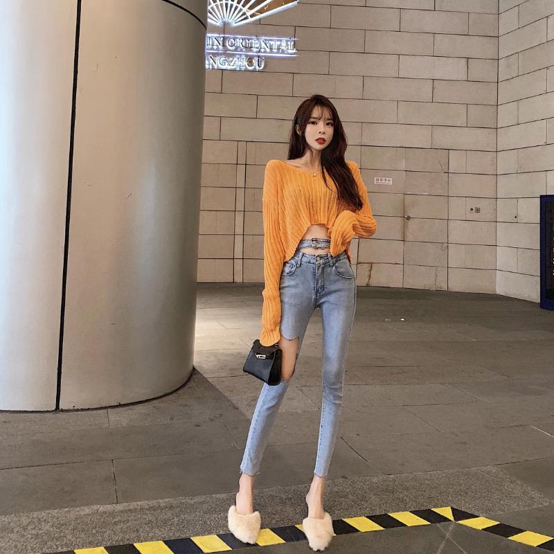 New high waist jeans for women summer temperament Slim All-match hollow out jeans Hole stretch pencil pant Ladies, Black 
New high waist jeans for women summer temperament Slim All-match hollow out jeans Hole stretch pencil pant Ladies, Black