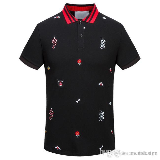 Luxury Embroidered Bee Snake Tiger Head Flower Pattern Mens Designer Polo T shirts Summer Short Sleeved Turn Down Collar Short Sleeved Tops
Luxury Embroidered Bee Snake Tiger Head Flower Pattern Mens Designer Polo T shirts Summer Short Sleeved Turn Down Collar Short Sleeved Tops