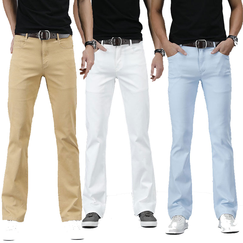 Jeans Men New Men's Micro-Flare Denim trousers Korean version of Elastic Casual Flared pants Black Flared pants Size -36, Khaki
Jeans Men New Men's Micro-Flare Denim trousers Korean version of Elastic Casual Flared pants Black Flared pants Size -36, Khaki
