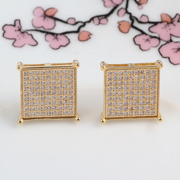 Top Quality Fashion Design Women Earrings Classic Studs Full Mud Drill Hoop Titanium Steel Earrings For Women Gifts Wholesale