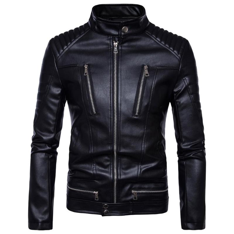 Idopy Autumn Men's Faux Leather Jackets Coats Men Stand Collar Zippers PU Leather Multi Zippers Motorcycle Biker Coat, Black
Idopy Autumn Men's Faux Leather Jackets Coats Men Stand Collar Zippers PU Leather Multi Zippers Motorcycle Biker Coat, Black