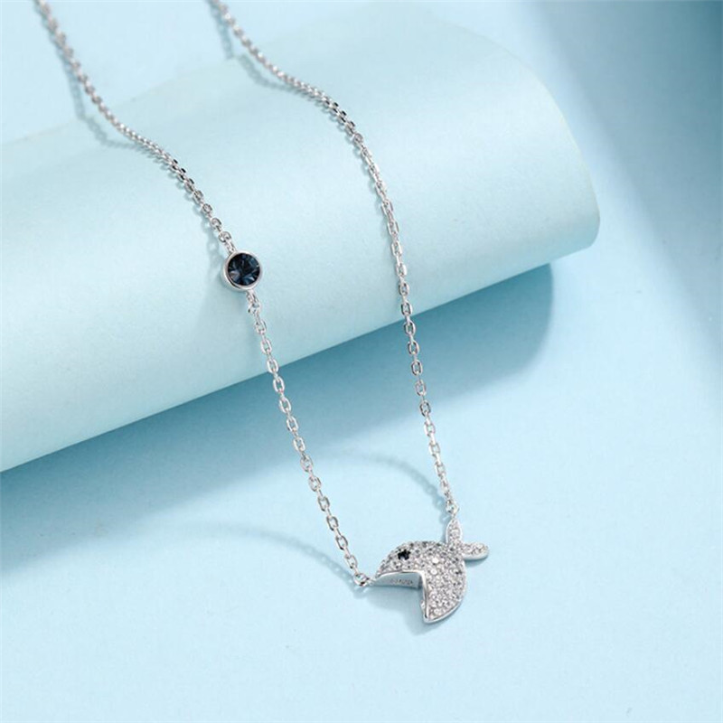 Sterg Sier Fishbone Pendant for Women, White Sapphire CZ Dias, Clavicle Necklace 9093