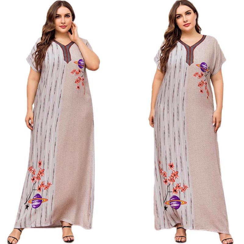Women Kaftan Printed Long Dress Muslim Plus Size Islamic Clothing Ramadan Summer Short Sleeve Robe Gown Casual V-neck Fashion
Women Kaftan Printed Long Dress Muslim Plus Size Islamic Clothing Ramadan Summer Short Sleeve Robe Gown Casual V-neck Fashion