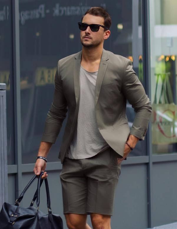 2021 High Quality Grey Short Mens Wedding Tuxedos Two Buttom Slim Fit Wear Business Party Prom Best Men Blazer Suit(Jacket+Pants)