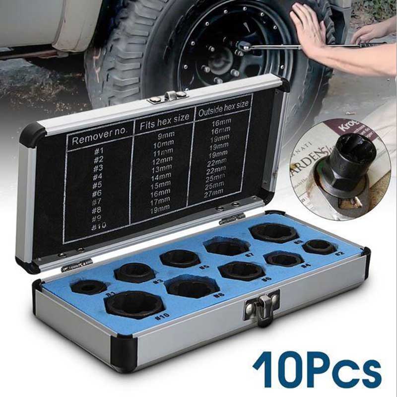 10Pcs Broken Nut Bolt Extractor Chrome Vanadium Steel Hexagon Nut With Set Head Removal Tool
10Pcs Broken Nut Bolt Extractor Chrome Vanadium Steel Hexagon Nut With Set Head Removal Tool