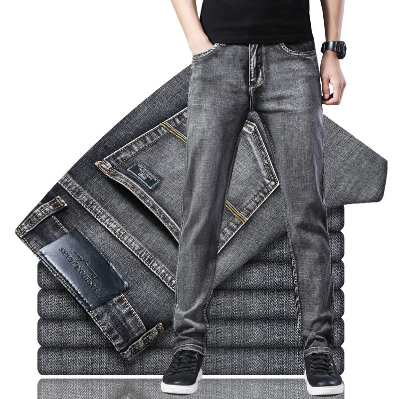 New arrival classic casual business men thin jeans high quality soft summer thin section Elastic Denim trousers Brand Grey Pants, Gray
New arrival classic casual business men thin jeans high quality soft summer thin section Elastic Denim trousers Brand Grey Pants, Gray
