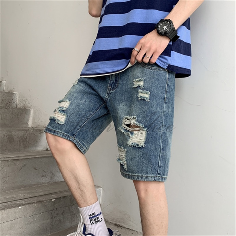 Free Shipping 2020 Men's Summer New Mid-Waist Five-point Jeans Straight Ripped Nostalgic Retro Breeches Thin Tattered, Denim blue
Free Shipping 2020 Men's Summer New Mid-Waist Five-point Jeans Straight Ripped Nostalgic Retro Breeches Thin Tattered, Denim blue