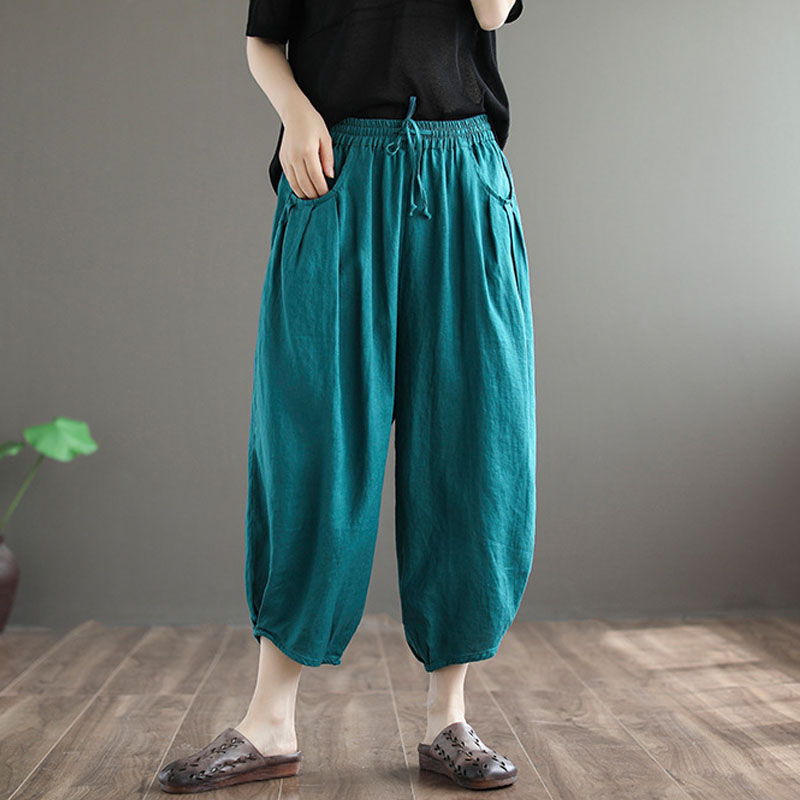 Johnature Leisure Retro Solid Color Pockets Elastic Waist Wide Leg Pants 2020 Summer New Cotton Linen Comfortable Women Pants, Beige
Johnature Leisure Retro Solid Color Pockets Elastic Waist Wide Leg Pants 2020 Summer New Cotton Linen Comfortable Women Pants, Beige