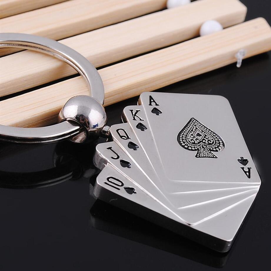 Epacket DHL Metal creative playing card keychain custom advertising LOGO personalized gift DAKR036 mix order key chain Keychain