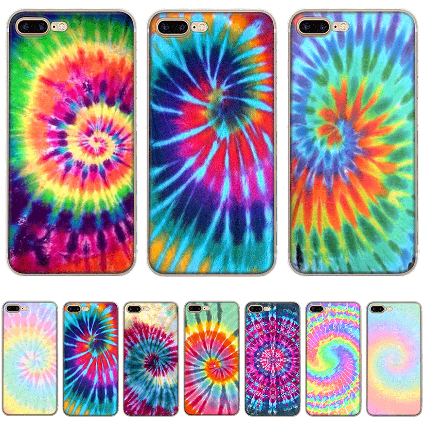 Wholesale Fashion Pattern Mobile Phone Case for IPhone 6 6S 7 8 Plus 11 Pro XR X XS Max SE Cover Tie Dye Pattern Batik Rainbow Shell