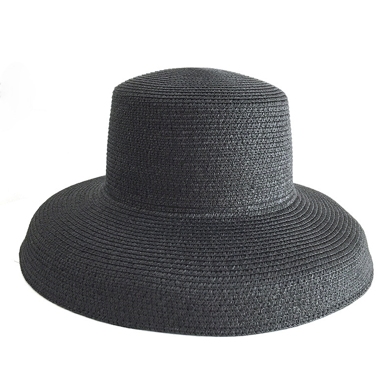 Audrey Hepburn straw hat sunken modelling tool bell-shaped big brim hat vintage high pretend bility tourist beach atmosphere Y200716