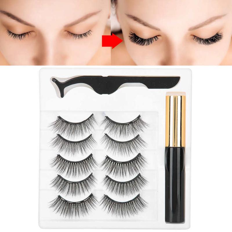 5 Pairs False Eyelashes Set Magnetic Liquid Eyeliner Magnetic False Eyelashes Tweezer Set Waterproof Long Lasting Makeup Kit
5 Pairs False Eyelashes Set Magnetic Liquid Eyeliner Magnetic False Eyelashes Tweezer Set Waterproof Long Lasting Makeup Kit