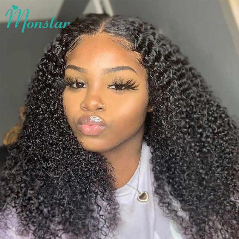 Monstar Brazilian Kinky Curly Human Hair Wig 13x6 Lace Front Human Hair Wigs Natural Hair Remy Transparent Lace Wigs with Bangs, Natural color
Monstar Brazilian Kinky Curly Human Hair Wig 13x6 Lace Front Human Hair Wigs Natural Hair Remy Transparent Lace Wigs with Bangs, Natural color