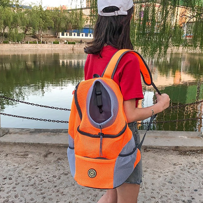 Pet out cat Travel portable chest Mesh fabric breathable backpack Pull string Dog carrier Holiday home travel bag