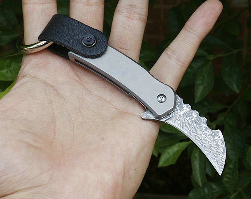 Jefrey Collins End High Mini Small Karambit Claw Folding Knife D2 Blade TC4 Titanium Alloy Handle With Repair Tool